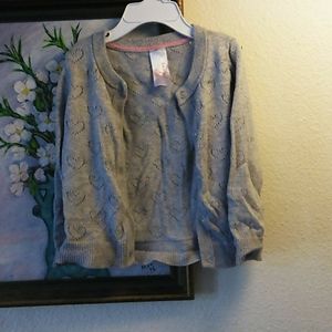 Gray heart sparkly cardigan